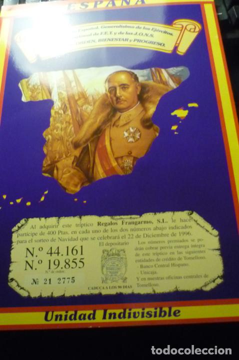 Militaria: folleto cartulina doble tama&ntilde;o cuartilla aprox.-se abre con datos.-historia-etc. loteria 1996