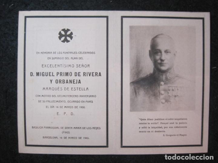 Military Antiques: ESQUELA MORTUORIA-13 ER ANIVERSARIO-GENERAL PRIMO DE RIVERA-VER FOTOS-(K-5563)
