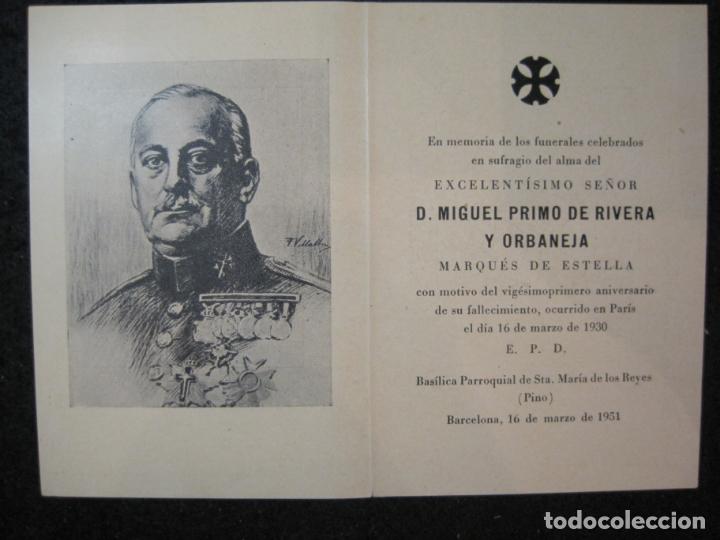 Military Antiques: ESQUELA MORTUORIA-21 ANIVERSARIO-GENERAL PRIMO DE RIVERA-VER FOTOS-(K-5564)