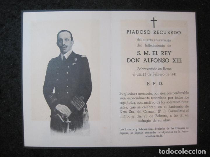 Militaria: ESQUELA MORTUORIA-4&ordm; ANIVERSARIO-REY ALFONSO XIII-VER FOTOS-(K-5567)