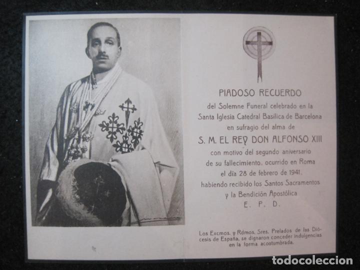 Militaria: ESQUELA MORTUORIA-2&ordm; ANIVERSARIO-REY ALFONSO XIII-VER FOTOS-(K-5569)
