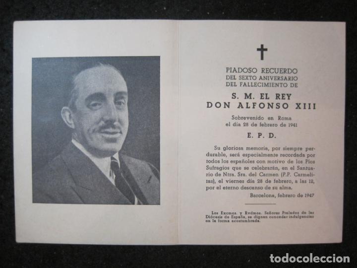 Militaria: ESQUELA MORTUORIA-6&ordm; ANIVERSARIO-REY ALFONSO XIII-VER FOTOS-(K-5570)