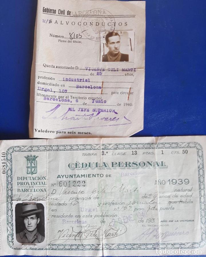 Militaria: (MI-220117)SALVOCONDUCTO Y CELULA PERSONAL FIRMA ALCALDE DE ALP