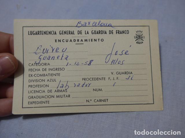 Military Antiques: * Antiguo carnet de la escolta o guardia de Franco de Barcelona, original. ZX