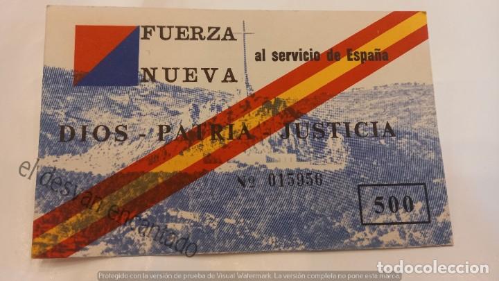 Military Antiques: FUERZA NUEVA. DIOS-PATRIA-JUSTICIA. Tarjeta a&ntilde;os 1970s
