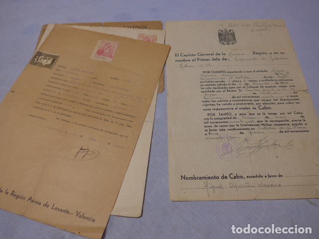 Militaria: * Antiguo lote de documentos militares de valencia, a&ntilde;os 40. Originales. ZX