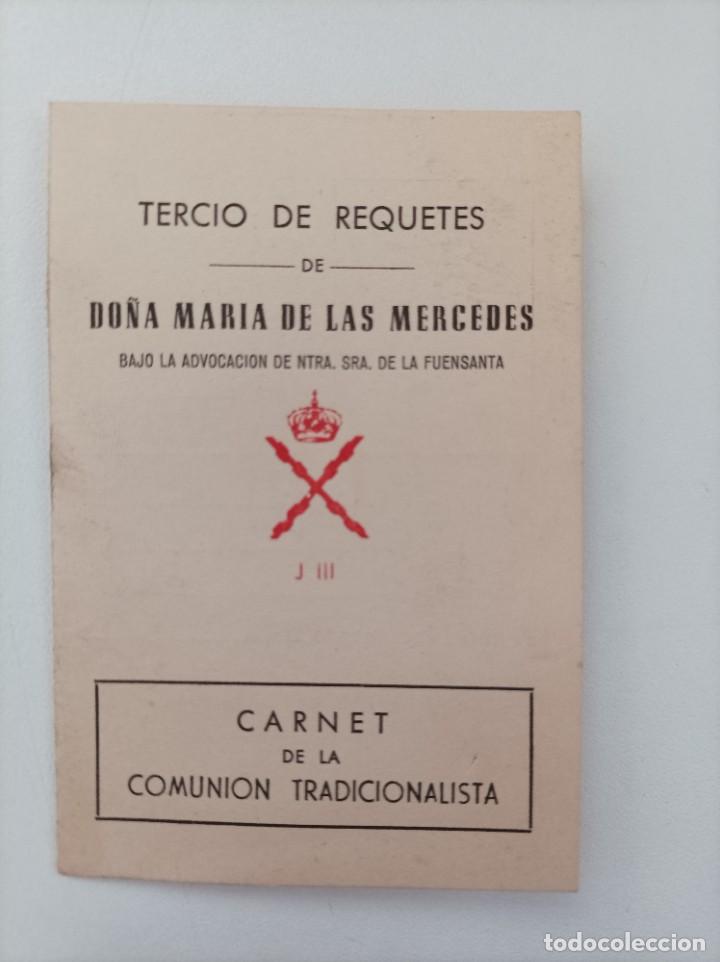 Militaria: Carnet en blanco de La Comunion Tradicionalista.Tercio Requetes Do&ntilde;a Maria de las Mercedes. Murcia