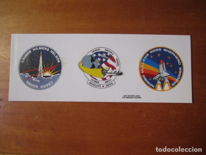 Militaria: Pegatina Laminas Escudos Misiones Espaciales NASA STS-26, STS-51-L y STS-27