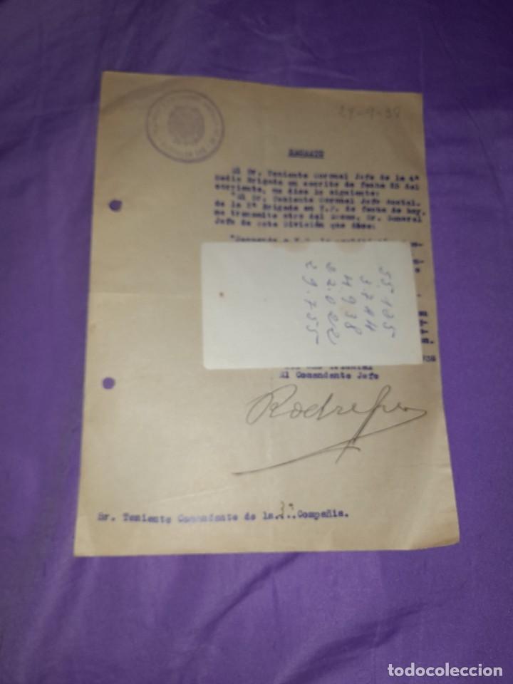 Militaria: Antiguo documento militar orden secreto entre mando militar a&ntilde;o 1938