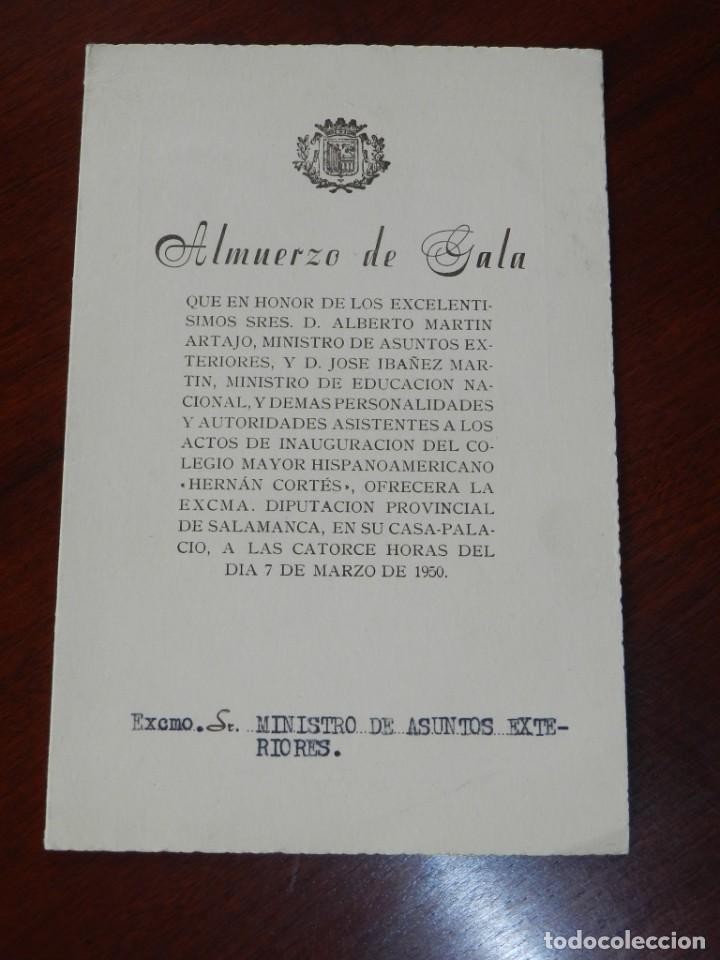 Militaria: MINUTA EN HONOR A D. ALBERTO MARTIN ARTAJO, MINISTRO DE ASUNTOS EXTERIORES Y D. JOSE IBA&Ntilde;EZ MARTIN,