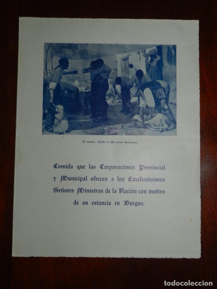 Militaria: MINUTA DE LA COMIDA QUE LAS CORPORACIONES PROVINCIAL Y MUNICIPAL OFRECEN A LOS EXCELENTISIMOS SE&Ntilde;ORE