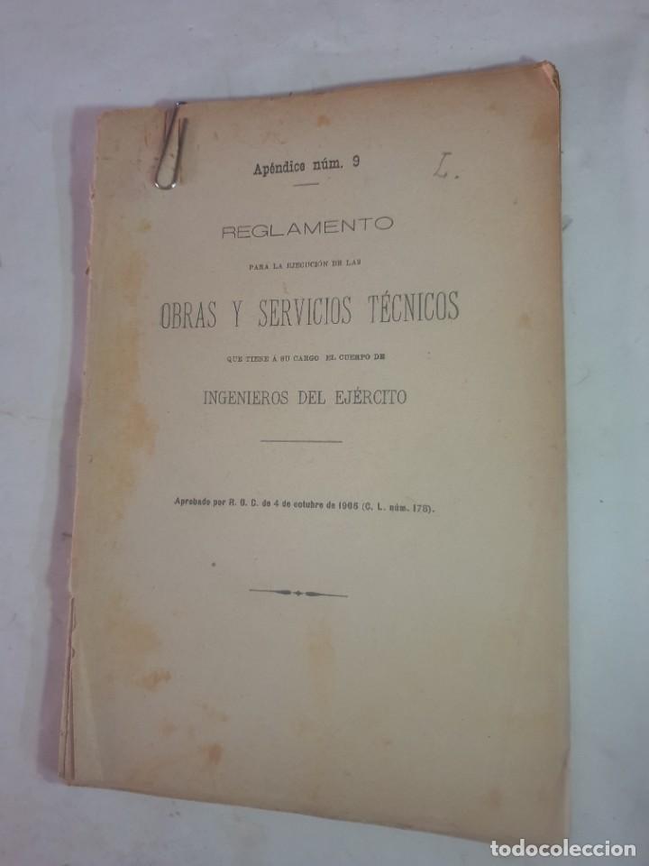 Militaria: REGLAMENTO OBRAS Y SERVICIOS 1906 INGENIEROS DEL EJERCITO - Foto 1