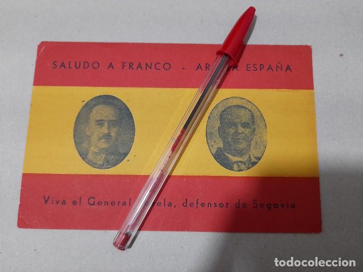 Militaria: Panfleto de la guerra civil, Franco y el general Varela, defensor de Segovia