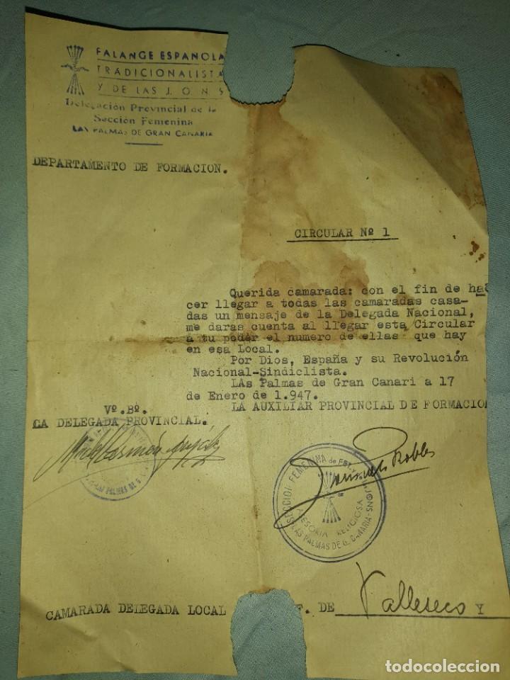 Military Antiques: Antiguo documento falange espa&ntilde;ola tradicionalista y J.O.N.S, departamento formaci&oacute;n a&ntilde;o 1947
