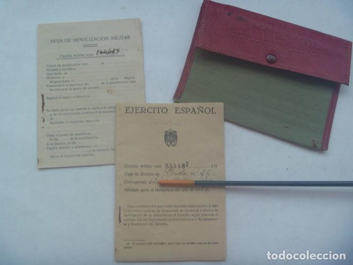 Militaria: CARTILLA MILITAR Y HOJA MOVILIZAION DE SOLDADO DE ALORA ( MALAGA ) 1947, EN SU FUNDA