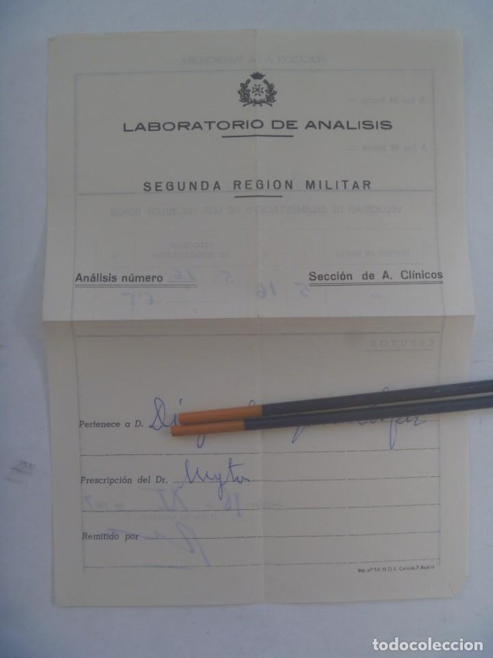 Militaria: 2&ordf; REGION MILITAR - SANIDAD : ANALISIS CLINICO. SEVILLA, 1967