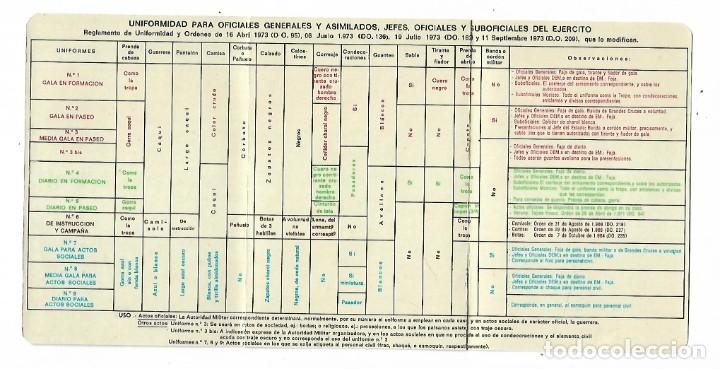 Militaria: TRIPTICO DEL ESTADO MAYOR CENTRAL DEL EJERCITO PARA LA UNIFORMIDAD DE 1.973 - Foto 2