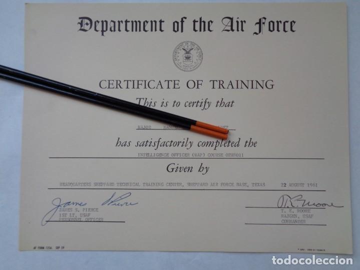 Militaria: AVIACION DE ESTADOS UNIDOS , AIR FORCE USAF: DIPLOMA OFICIAL ESPA&Ntilde;OL CURSO EN TEXAS ( USA ), 1961