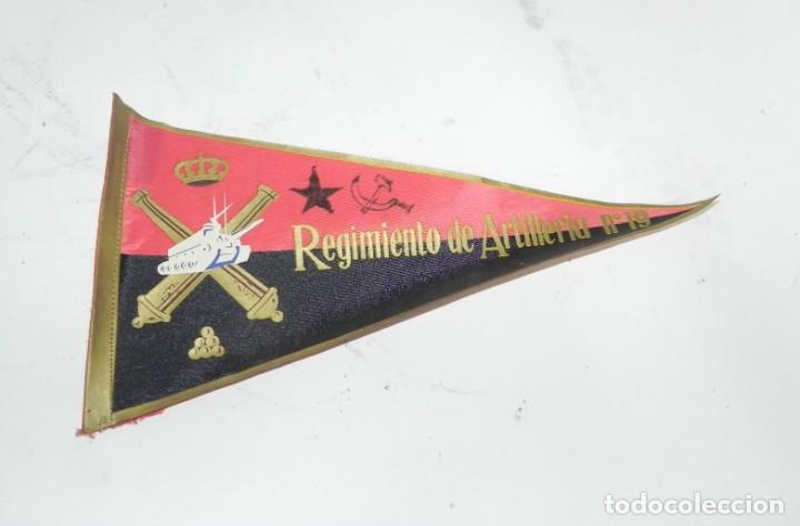 Militaria: Bonito bander&iacute;n REGIMIENTO DE ARTILLERIA N.19, MIDE 27 cm.