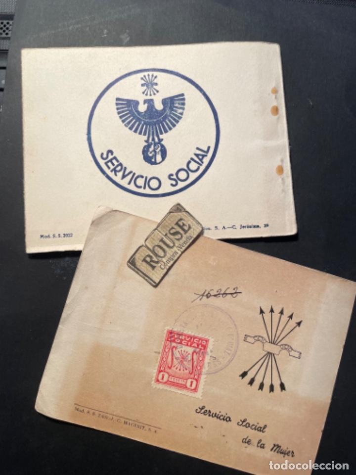 Militaria: MAHON / POSGUERRA - 1948 - CERTIFICAO + HISTORIAL DE LOS TRABAJOS SERVICIO SOCIAL FALANGE ESPA&Ntilde;OLA T