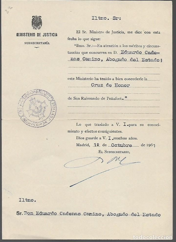 Militaria: MADRID.- MINISTERIO JUSTICIA- CRUZ DE HONOR- VER FOTOS