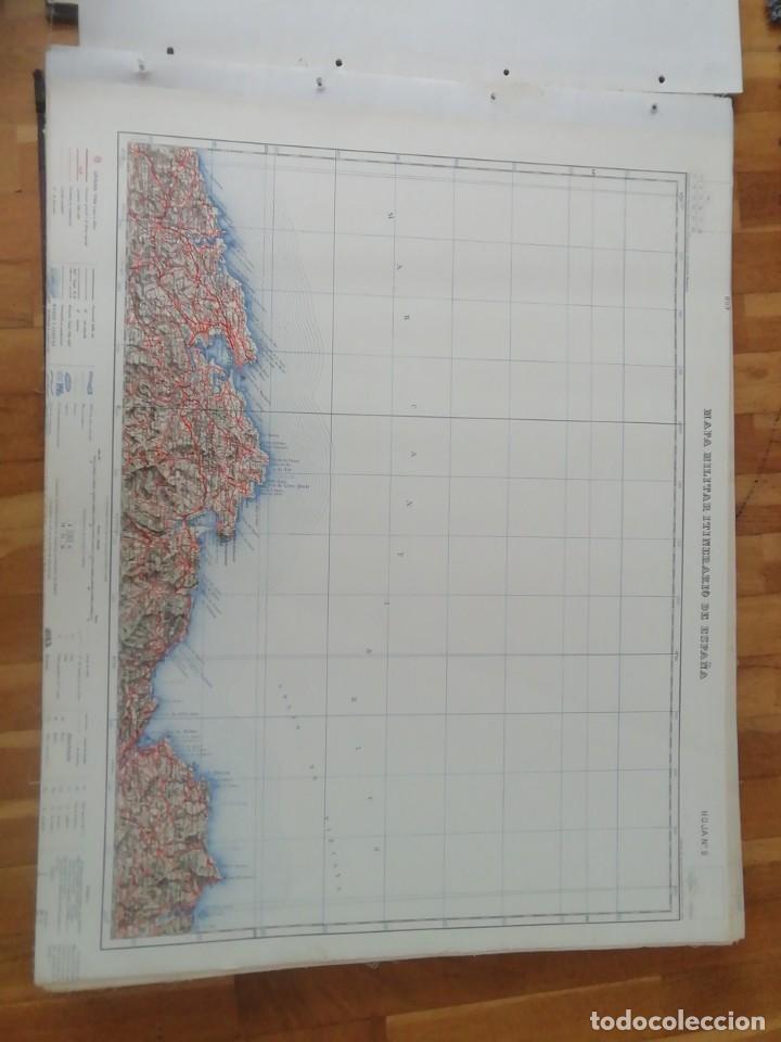Militaria: Mapa militar itinerario de Espa&ntilde;a n&uacute;mero 5:Gijon Ribadesella. Mide 58x73 cms