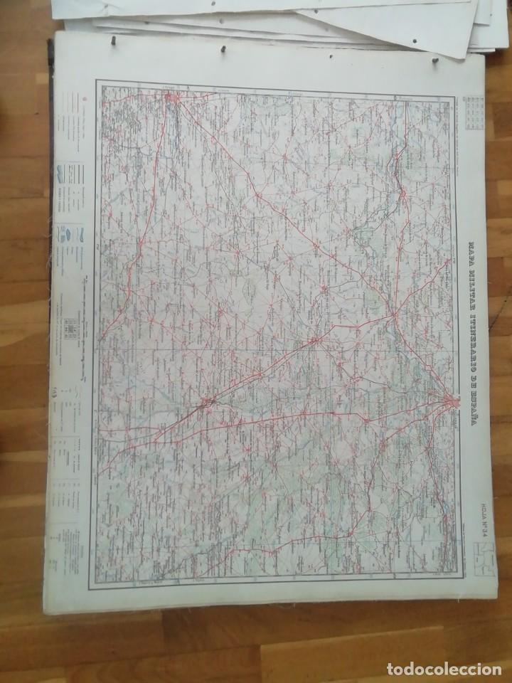 Militaria: Mapa militar itinerario de Espa&ntilde;a n&uacute;mero 34. Arevalo Salamanca. Mide 73 x58 cms