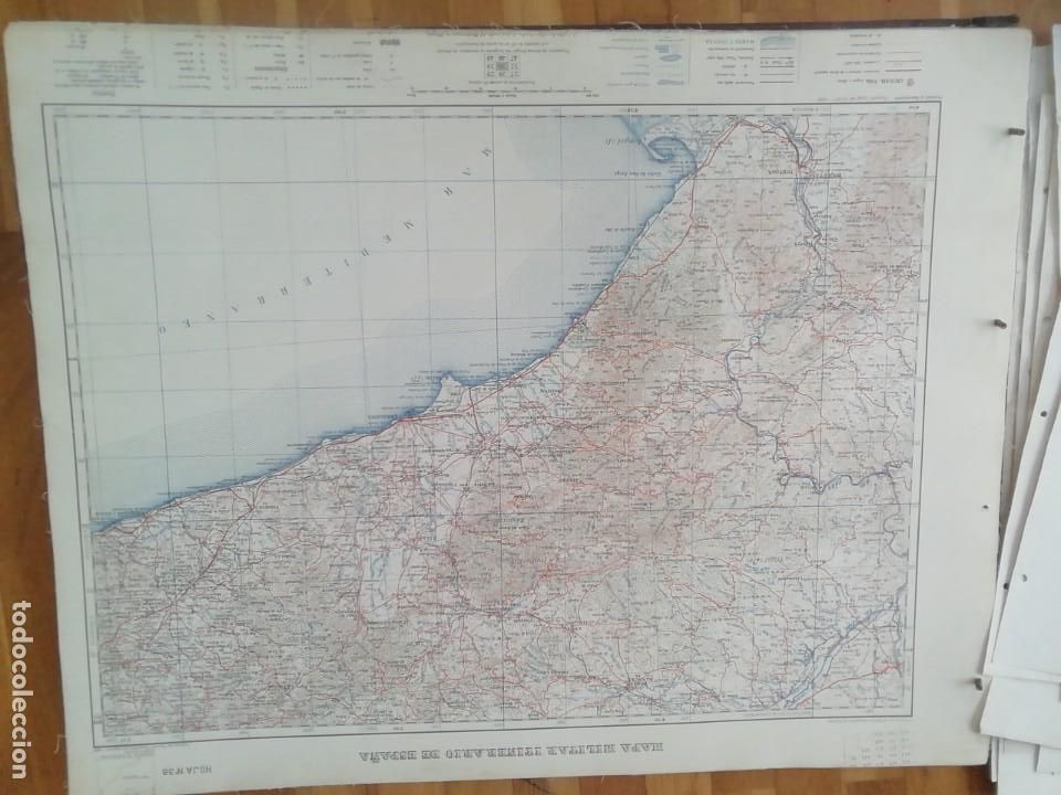 Militaria: Mapa militar itinerario de Espa&ntilde;a n&uacute;mero 38 Tarragona.... Mide 73 x58 cms. Papel tela