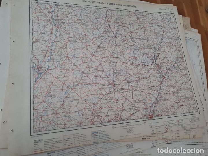 Militaria: Mapa militar itinerario de Espa&ntilde;a n&uacute;mero 24.Palencia Valladolid. Mide 73 x58 cms