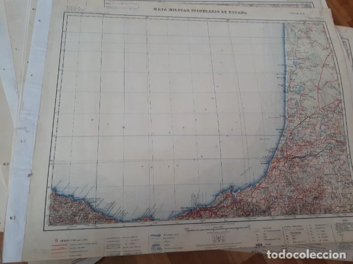 Militaria: Mapa militar itinerario de Espa&ntilde;a n&uacute;mero 6. Zumaya, Guetaria Donosti. Mide 58x73 cms