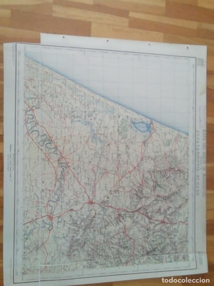 Militaria: Mapa del Norte de Marruecos. Hoja 9 Alcazarquivir Elgard. Mide en cms 80x68 - Foto 1 - 339322838