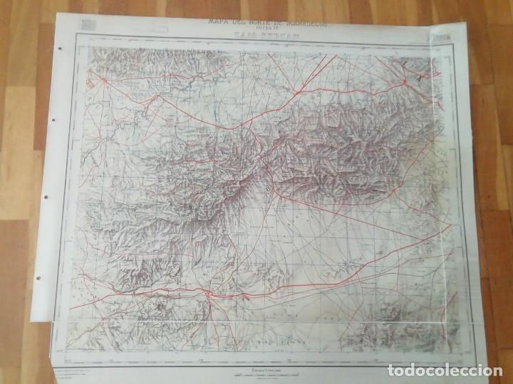 Militaria: Mapa del Norte de Marruecos. Hoja 14. Zaio Bercan . Mide en cms 80x68 - Foto 1 - 339323468