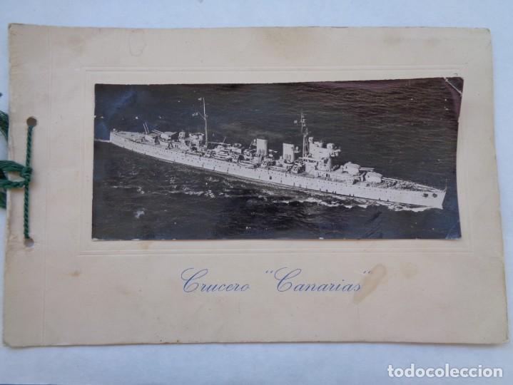 Militaria: CRUCERO CANARIAS: FOTO, CARACTERISTICAS, HISTORIA, ETC. DIPUTACION Y PUEBLOS LITORAL BARCELONA 1948