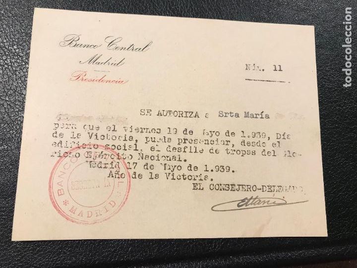 Militaria: Invitacion para ver el desfile de tropas glorioso ejercito Nacional dia de la Victoria 19 mayo 1939