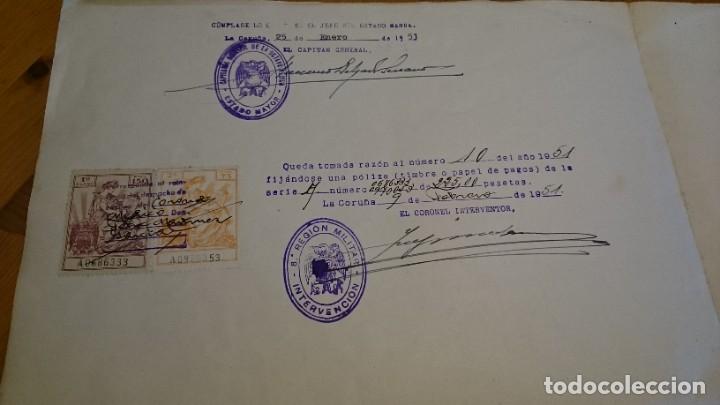 Militaria: DOCUMENTO EL JEFE DEL ESTADO Y GENERAL&Iacute;SIMO DE LOS EJ&Eacute;RCITOS CONCEDE EMPLEO DE CORONEL EL PARDO 1950 - Foto 3