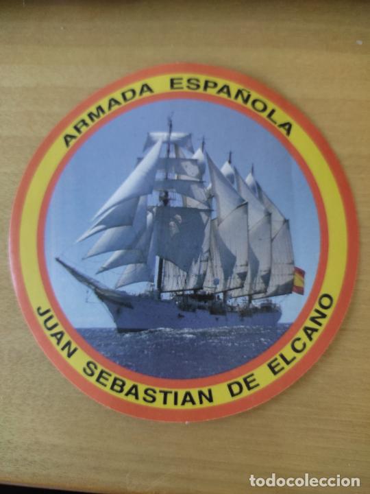 Militaria: ARMADA ESPA&Ntilde;OLA JUAN SEBASTIAN ELCANO PEGATINA ADHESIVO 10 CM SIN PEGAR NUNCA BUQUE ESCUELA ORIGINAL