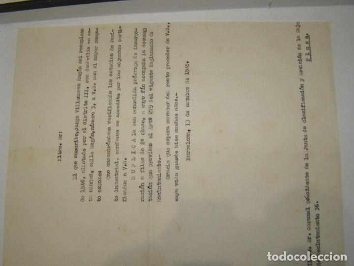 Militaria: Antiguo documento militar de Barcelona, a&ntilde;o 1945.