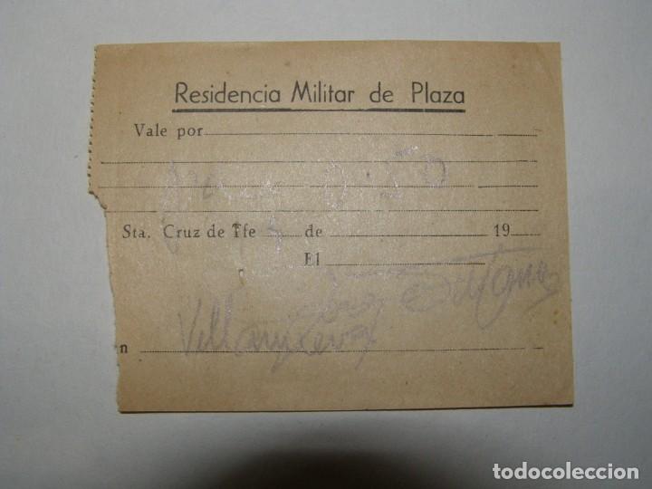 Military Antiques: Antiguo documento Residencia Militar de Tenerife, de Canarias, a&ntilde;o 1951.