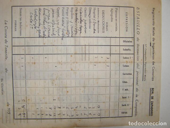 Military Antiques: Antiguo documento Regimiento Mixto de Ingenieros de Canarias, a&ntilde;o 1951.