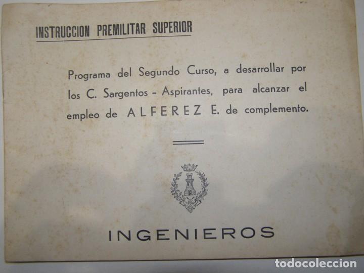 Militaria: Antiguo documento militar, programa curso alf&eacute;rez de complemento , a&ntilde;o 1946. - Foto 1