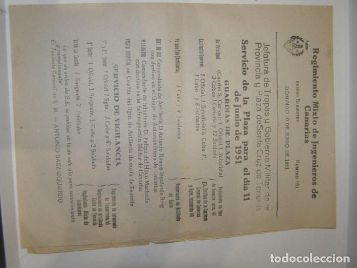 Military Antiques: Antiguo documento militar, Regimiento mixto de Ingenieros de Canarias, junio del a&ntilde;o 1951.
