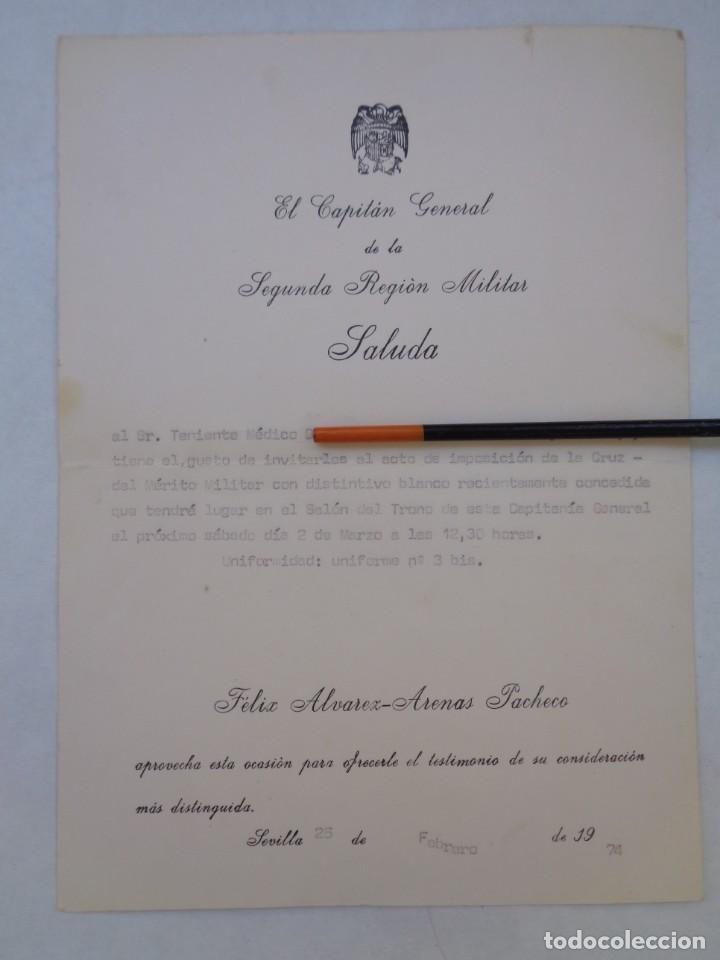 Militaria: CAPITANIA GENERAL 2&ordf; REGION MILITAR: ACTO CONCESION CRUZ MERITO BLANCO A TTE. MEDICO . SEVILLA, 74