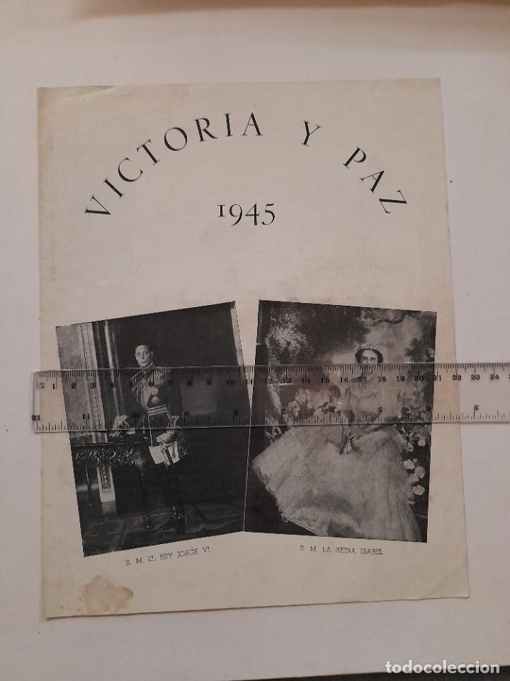 Militaria: Folleto Victoria y paz, discurso d&iacute;a de la victoria Reino Unido 15 agosto 1945 Jorge VI