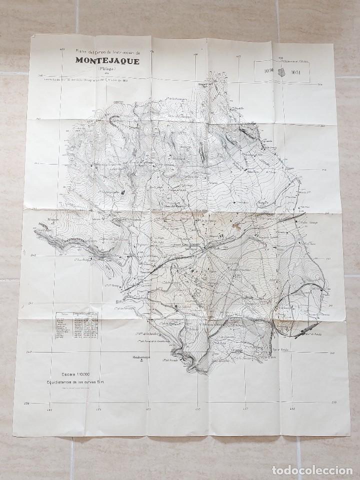 Militaria: ANTIGUO MAPA PLANO MILITAR DEL CAMPO DE INSTRUCCION DE MONTEJAQUE MALAGA A&Ntilde;O 1951 ESCALA 1:10000