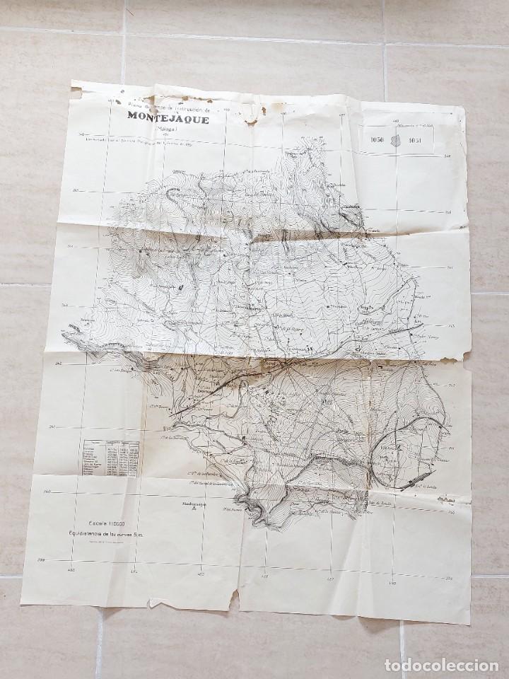 Militaria: ANTIGUO MAPA PLANO MILITAR DEL CAMPO DE INSTRUCCION DE MONTEJAQUE MALAGA A&Ntilde;O 1951 ESCALA 1:10000