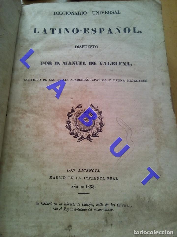 Military Antiques: 1833 DICCIONARIO LATINO ESPA&Ntilde;OL MANUEL VALBUENA (VER VIDEO PRESENTACION) LG17