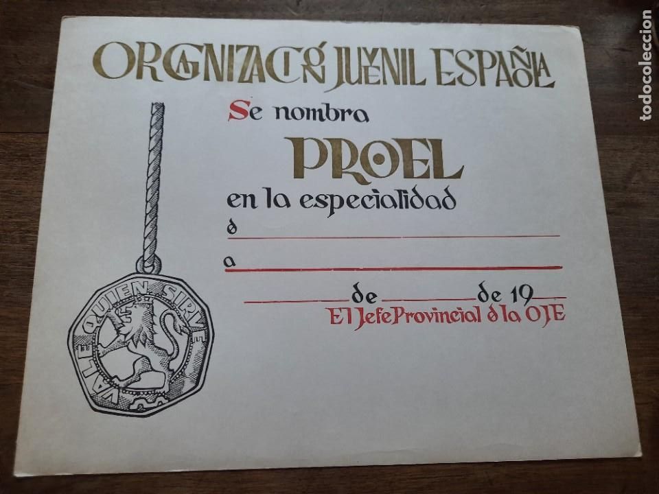 Militaria: Diploma OJE Proel - Foto 1