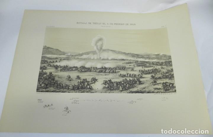 Militaria: Lamina del atlas hist&oacute;rico y topogr&aacute;fico Guerra de &Aacute;frica 1860, BATALLA DE TETUAN, MIDE 69,5 X 50 CM