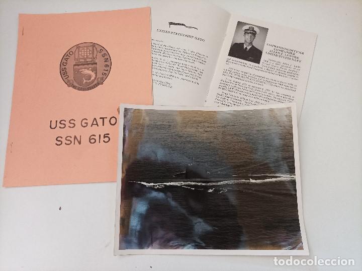 Military Antiques: Foto y folletos para visitas. Submarino USS GATO SSN 615. Texto en Ingles y Espa&ntilde;ol. A&ntilde;os 70
