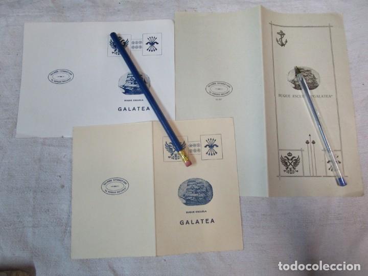 Military Antiques: * GUERRA CIVIL ARMADA 1937 - 3 DOCUMENTOS BUQUE ESCUELA GALATEA A DOBLE CARA, HIMNO, MARCHA + INFO